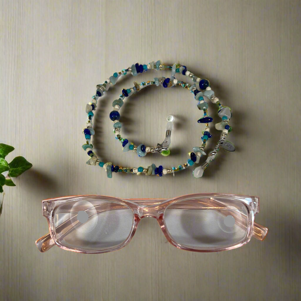 02-EY2-M3-2 Amazonite and Azurite Eyeglass Holders