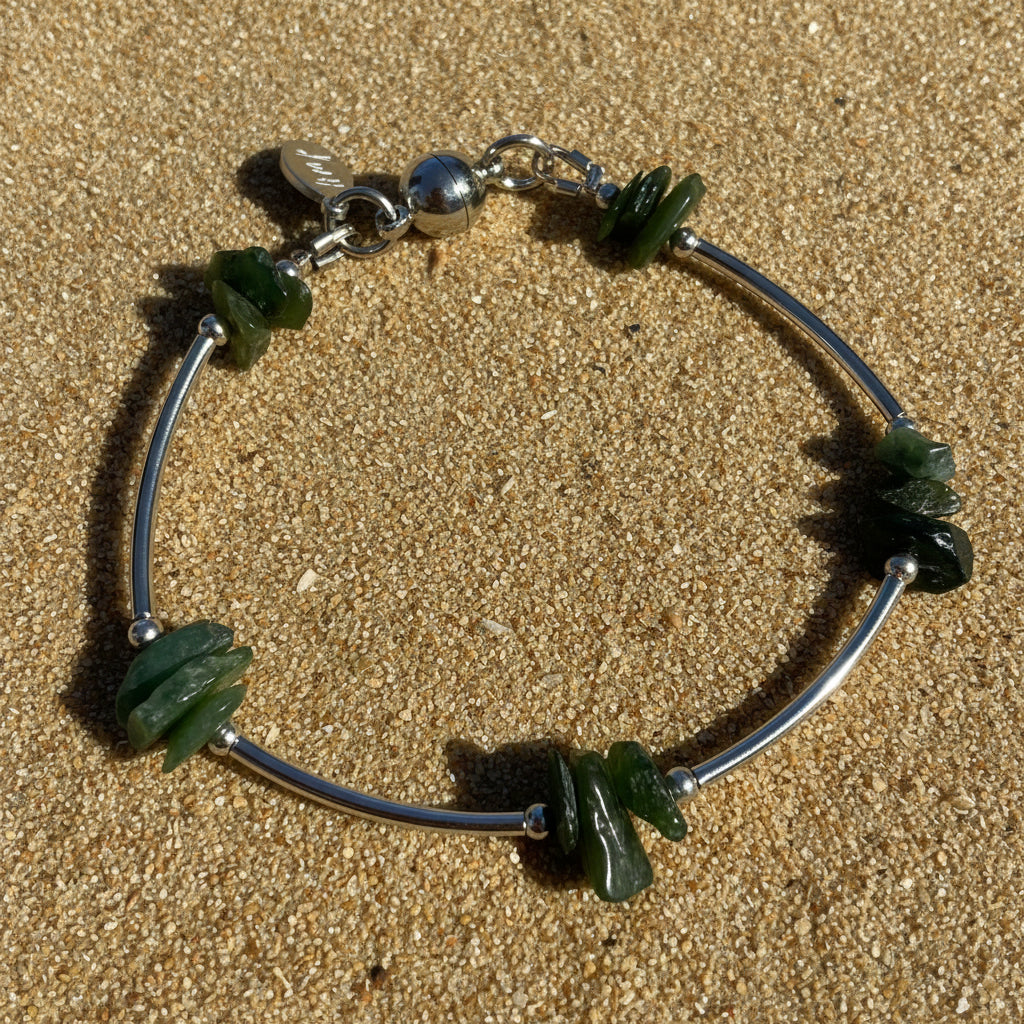 05-B4-02 Semiprecious Gemstone Tube Bracelets