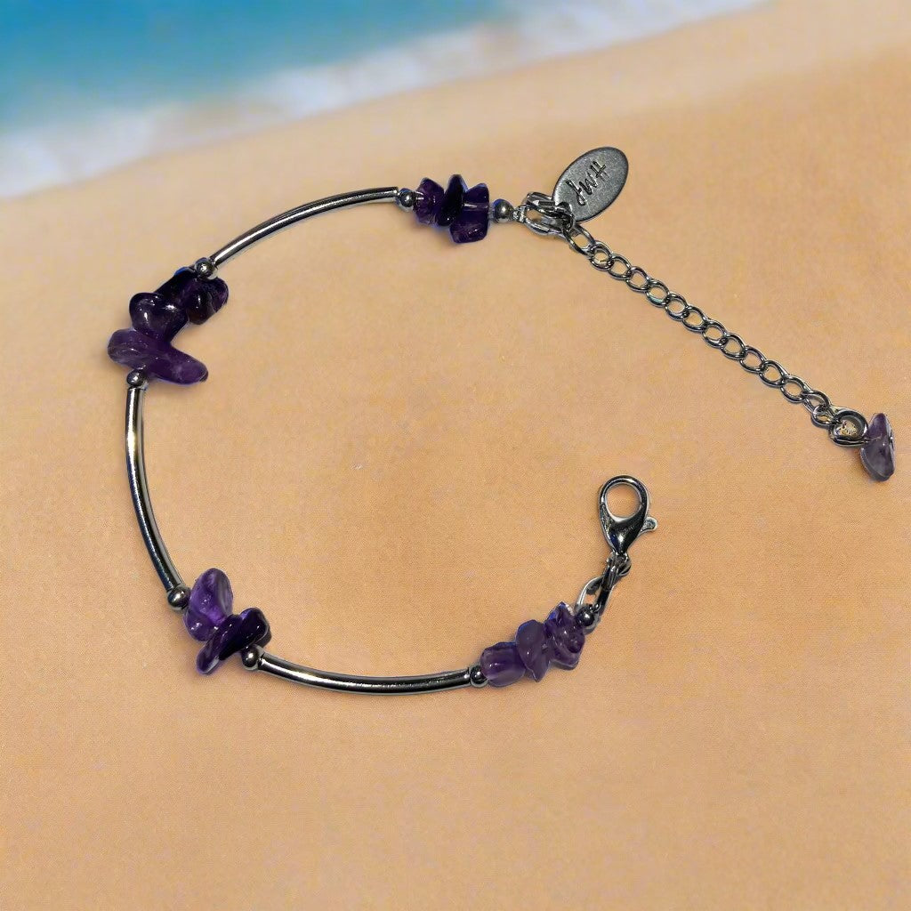 05-B4-02 Semiprecious Gemstone Tube Bracelets