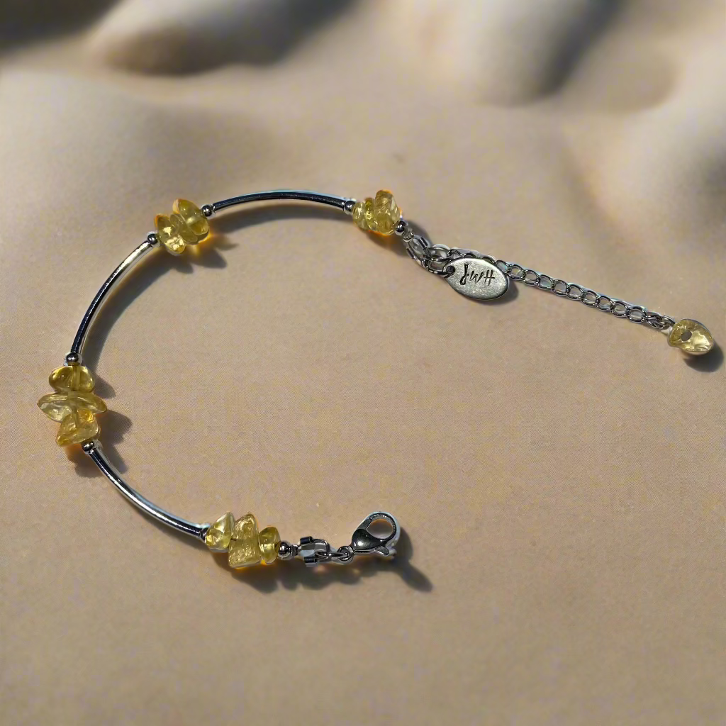 05-B4-02 Citrine Tube Bracelet November Birthstone