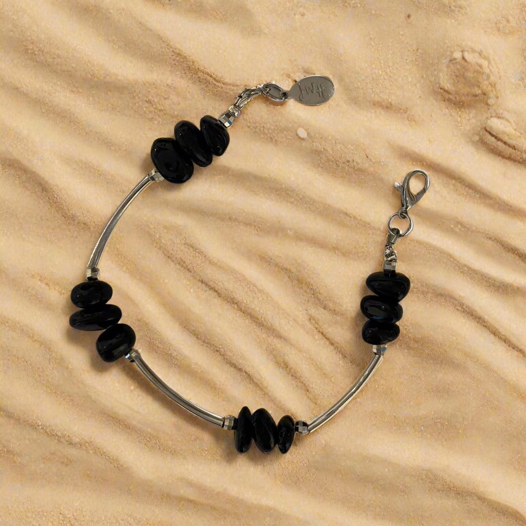 05-B4-02 Semiprecious Gemstone Tube Bracelets