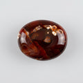 Dark orange hued, oval chalcedony stone by J.W.H. Designs-Artistic Jewellery-Inspired by Nature-Made in Canada