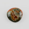 Polychrome jasper stone featuring natural swirls of earthy red, brown, cream and muted green, showcased in the J.W.H. Designs gemstone collection.