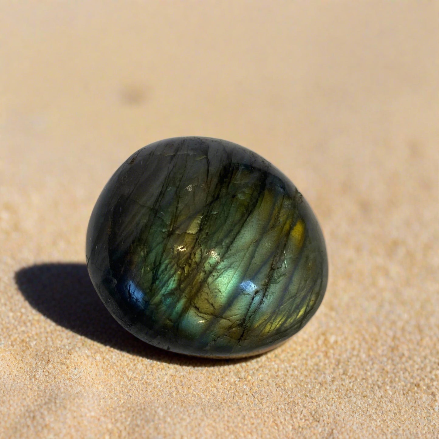 JWH Designs - Nature Inspired Artistic Jewellery - Labradorite Palm Stone - Worry Stone