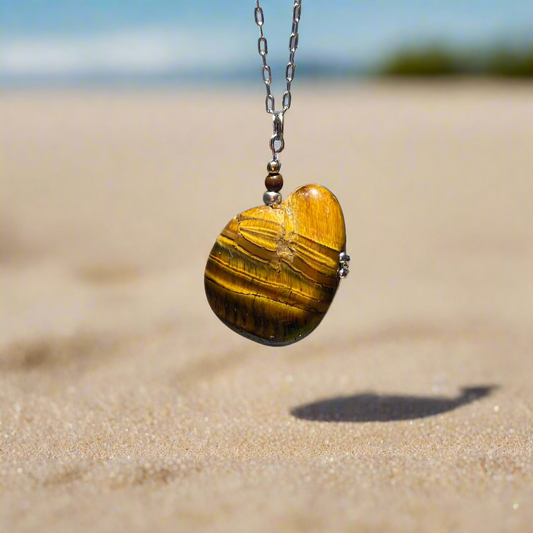 01-PC-1 Tiger's Eye Pendant with Chain