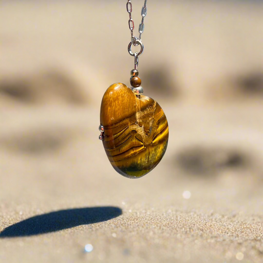 01-PC-1 Tiger's Eye Pendant with Chain