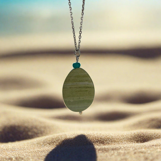JWH Designs - Nature Inspired Artistic Jewellery - Butter Jasper Pendant with Chain