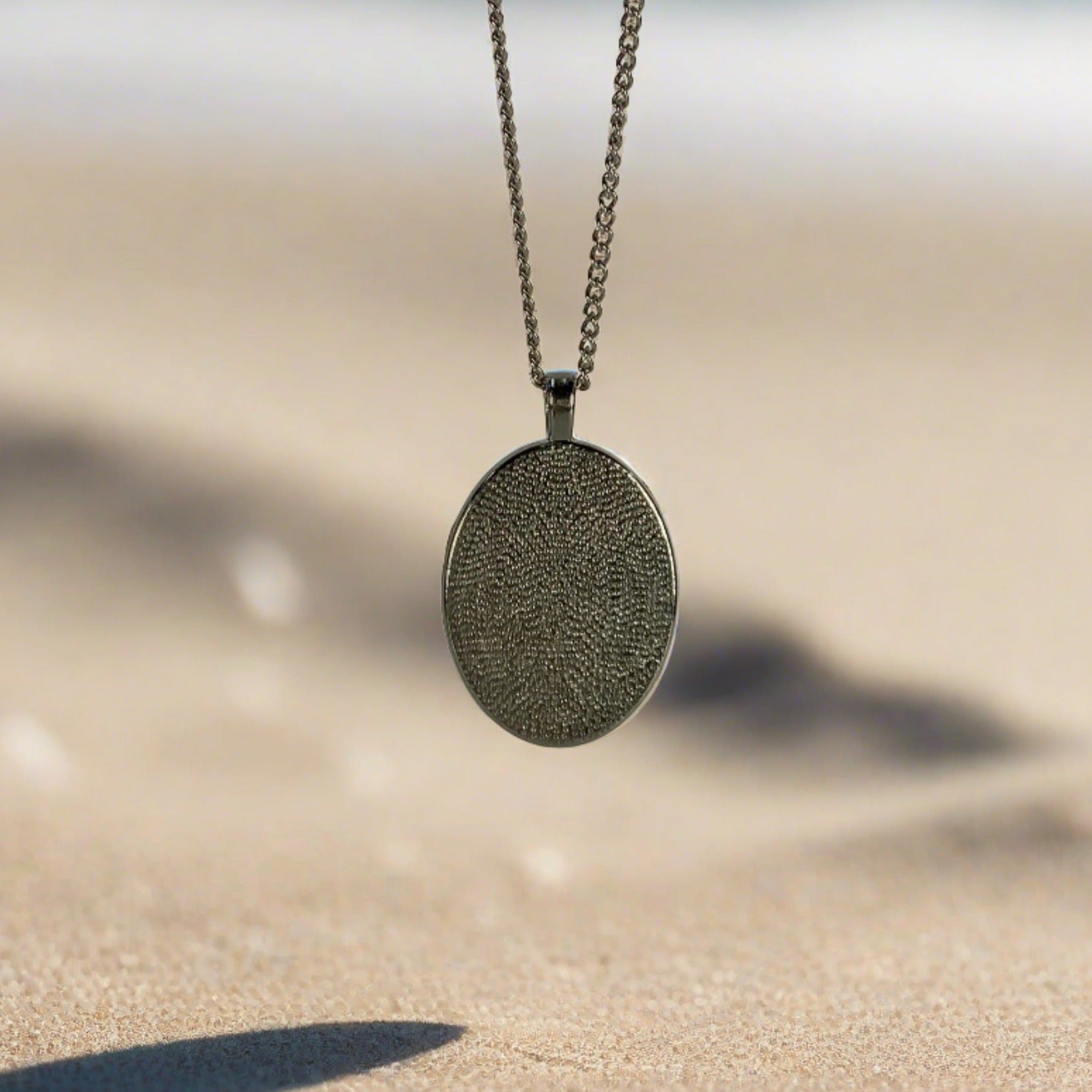 JWH Designs - Nature Inspired Artistic Jewellery - Green Sea Sediment Jasper Pendant with Chain