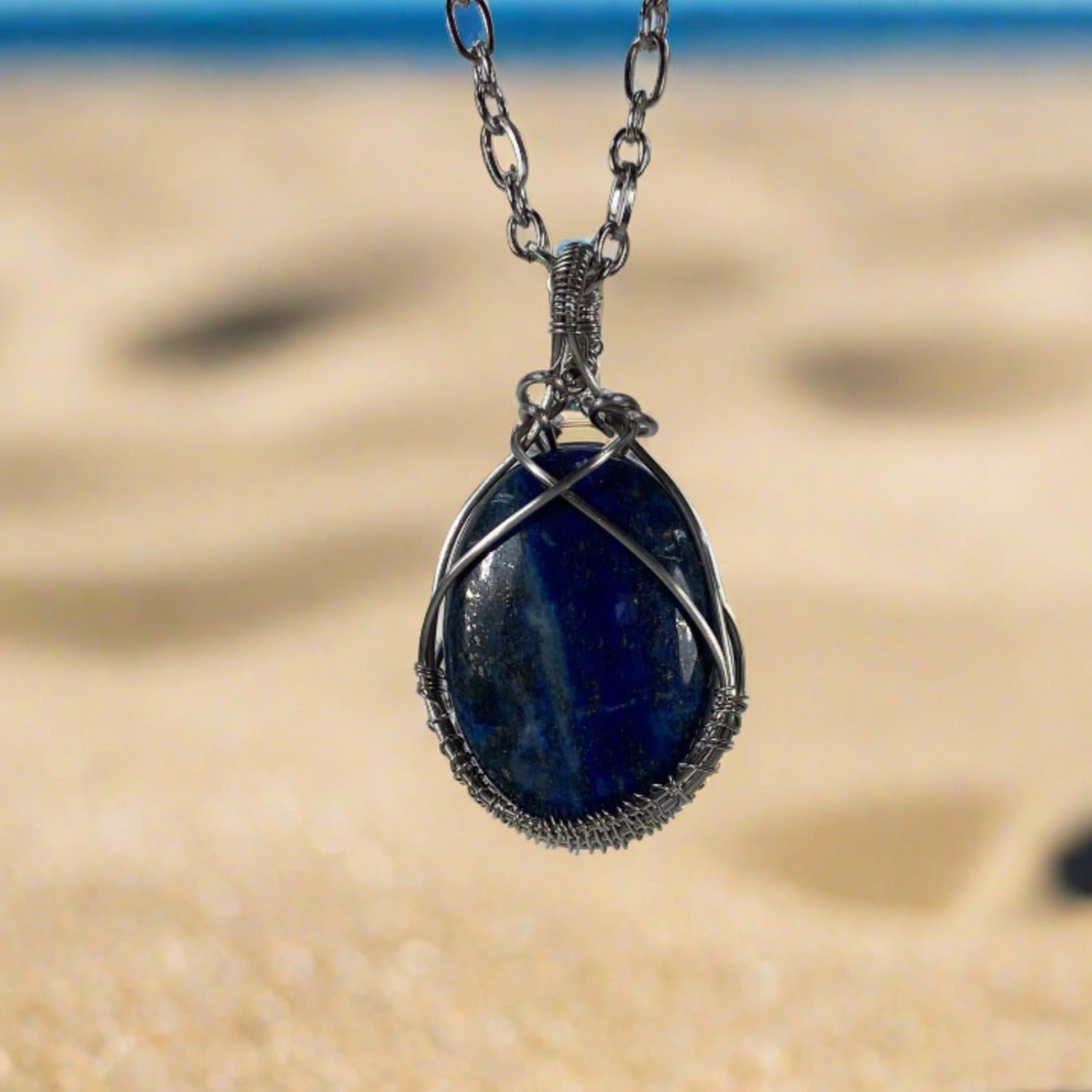 JWH Designs - Nature Inspired Artistic Jewellery - Lapis Lazuli Pendant with Chain