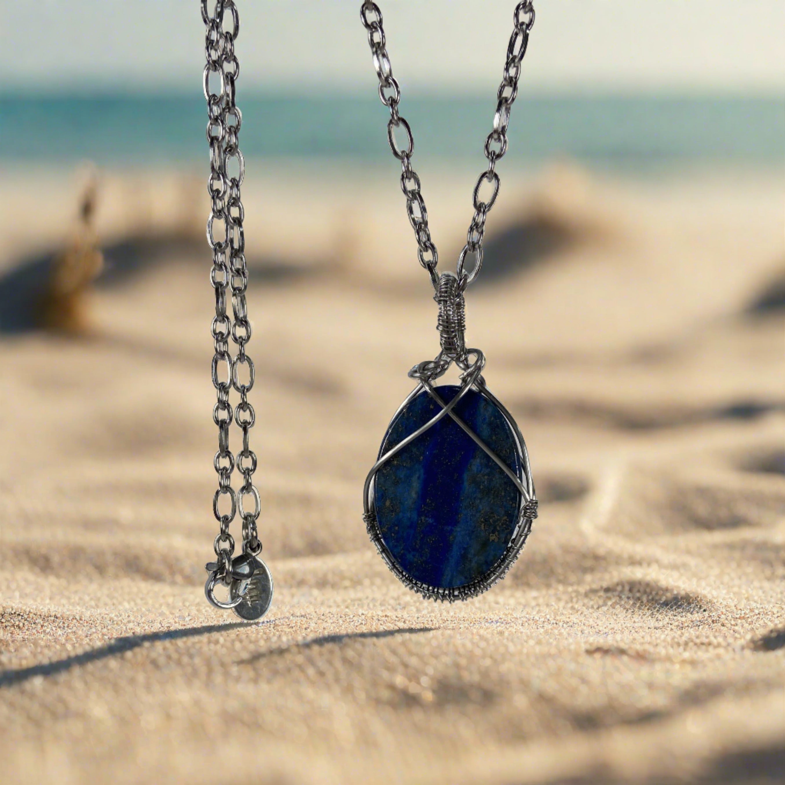 JWH Designs - Nature Inspired Artistic Jewellery - Lapis Lazuli Pendant with Chain