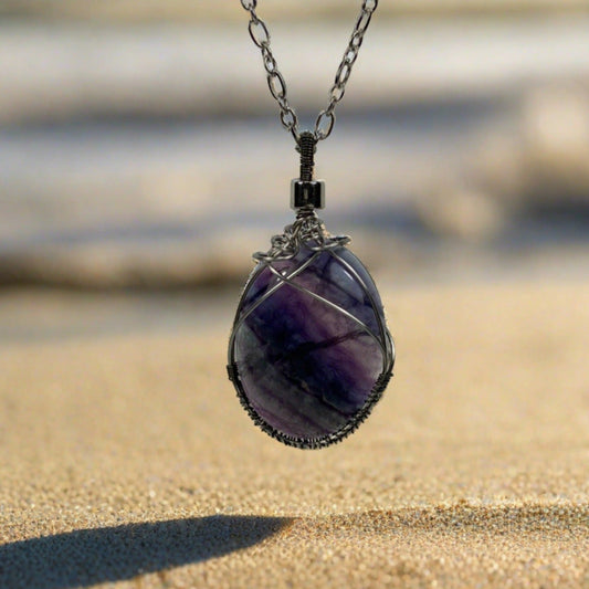 JWH Designs - Nature Inspired Artistic Jewellery - Fluorite Pendant with Chain