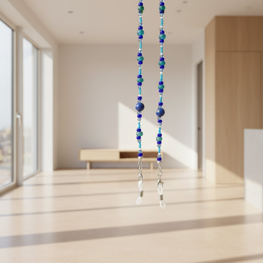 02-EY2-B-2 Lapis Lazuli and Magnesite Eyeglass Holders