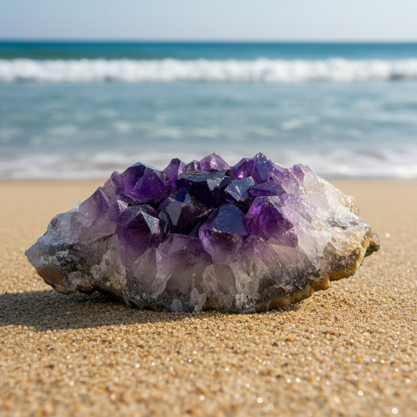 05-B4-02 Amethyst Tube Bracelet February Birthstone