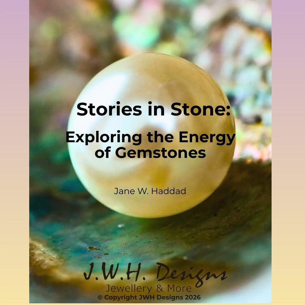 Book cover of 'Stories in Stone: Exploring the Energy of Gemstones' with a gemstone on a blurred background.